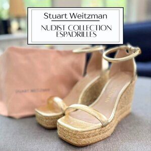 👡 🌟 Priced to Sell!  NEW Stuart Weitzman Nudist Espadrille Wedge - Platino 9C
